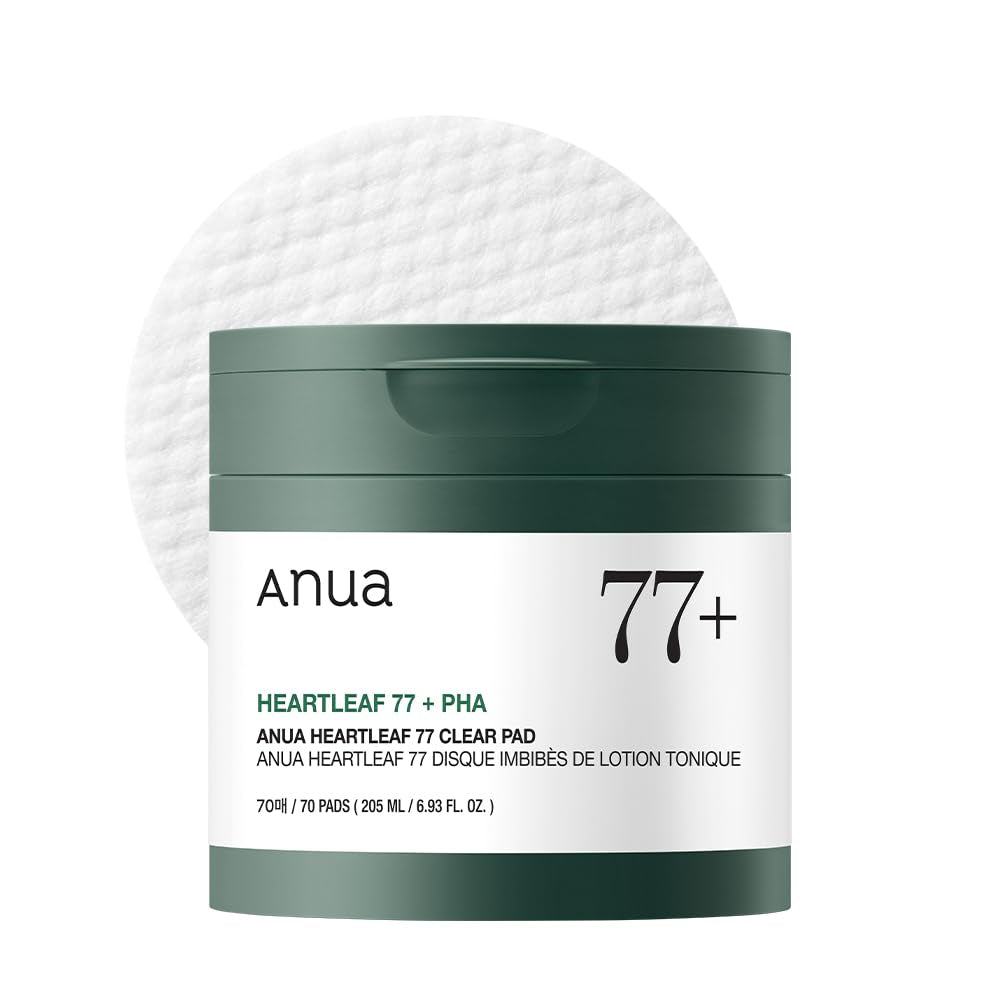 ANUA Heartleaf 77 Toner Pad - Gentle PHA Exfoliating Daily Toner (70 pads)