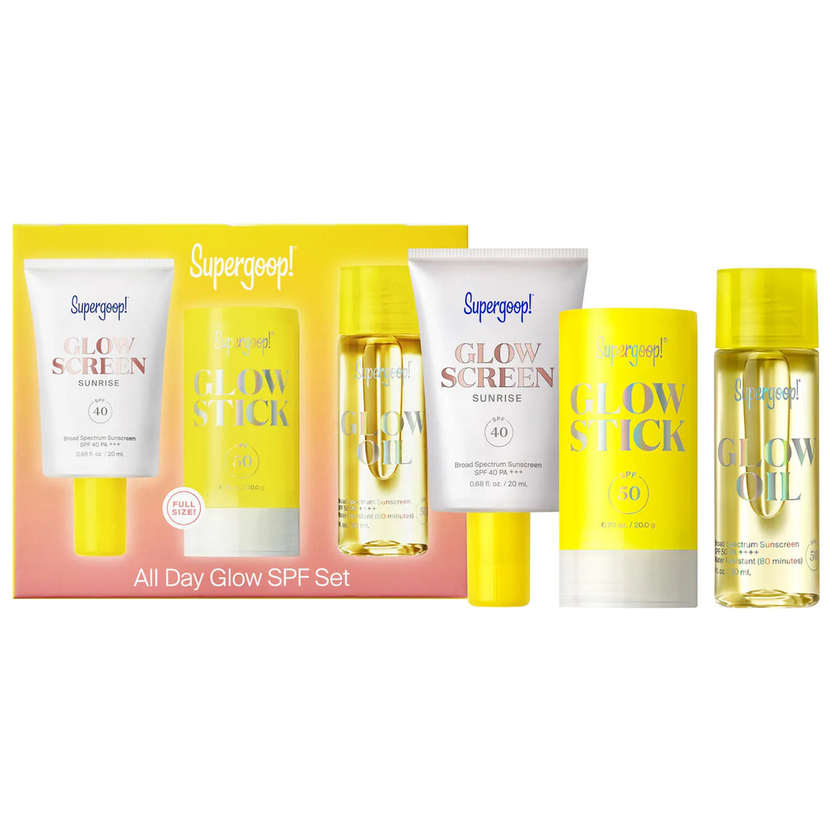 Supergoop All Day Glow SPF Set (Travel Set)